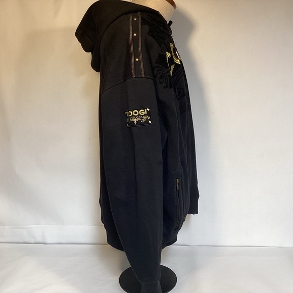 COOGI Black Gold Bling Hooded Jacket Men’s size 3XL Full zip - Picture 4 of 16